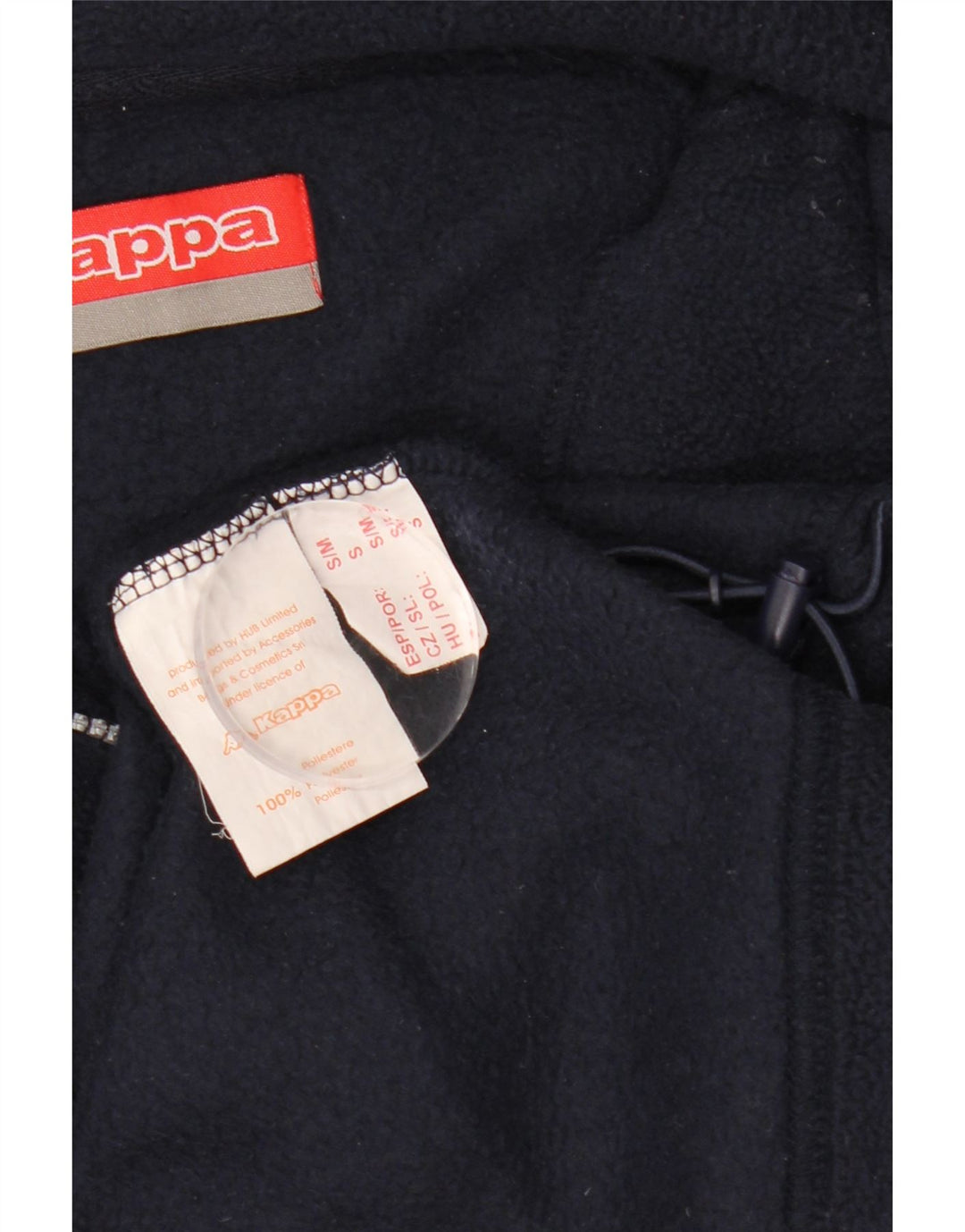 KAPPA Suéter masculino de lã com zíper e gola pequena azul marinho poliéster