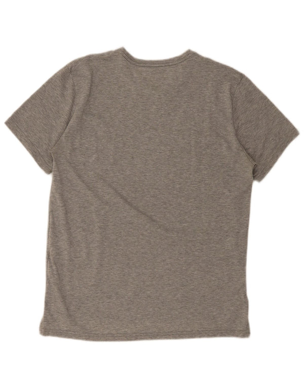 Camiseta masculina Nike Dri Fit Top cinza médio manchado de poliéster