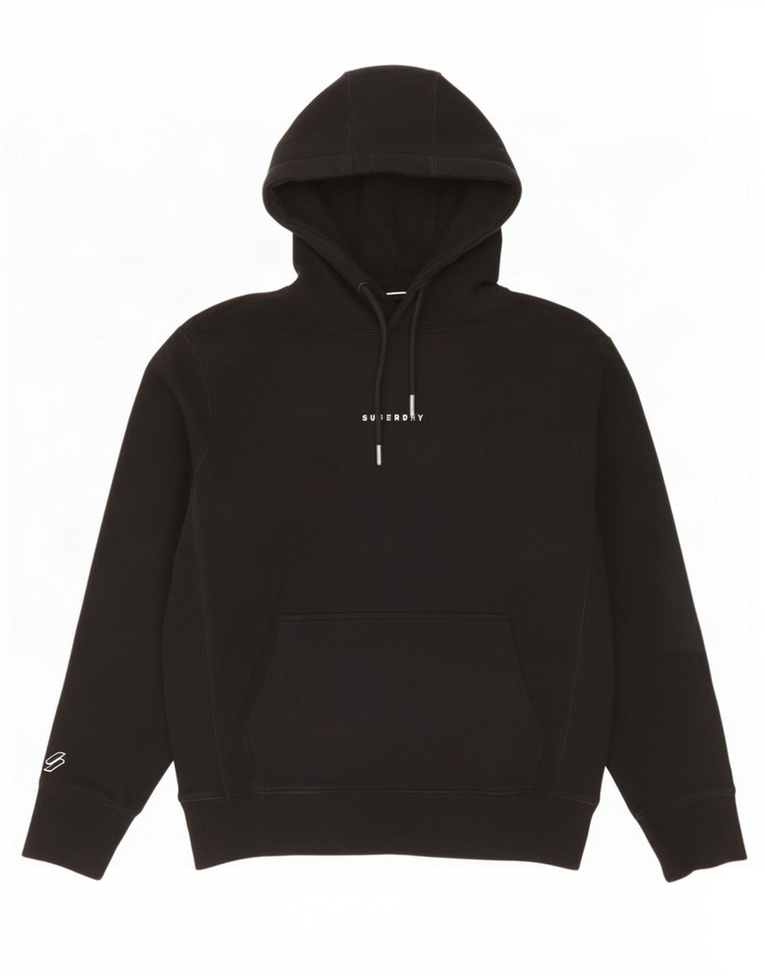 Superdry moletom com capuz masculino médio algodão preto