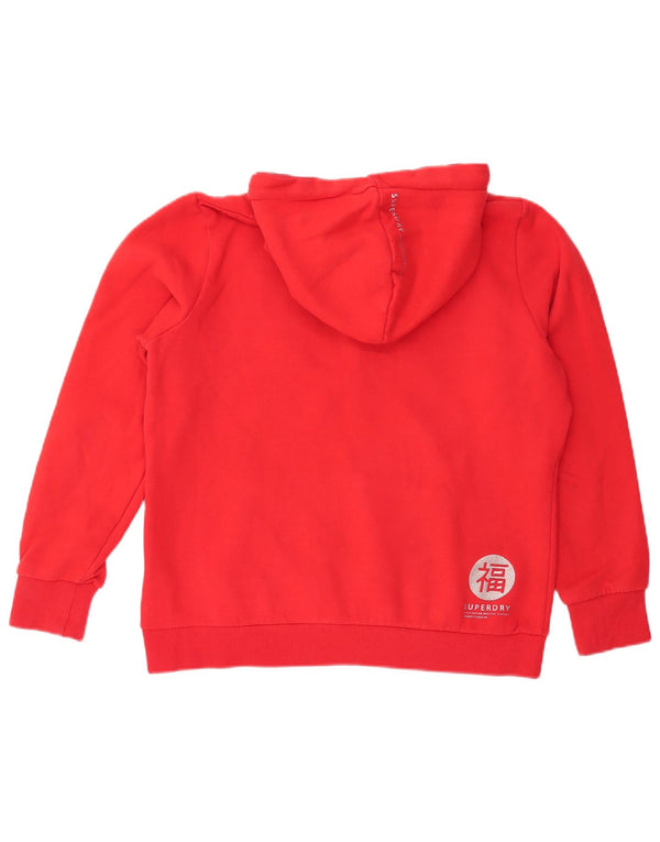Jumper feminino com capuz gráfico SUPERDRY Reino Unido 16 grande algodão vermelho