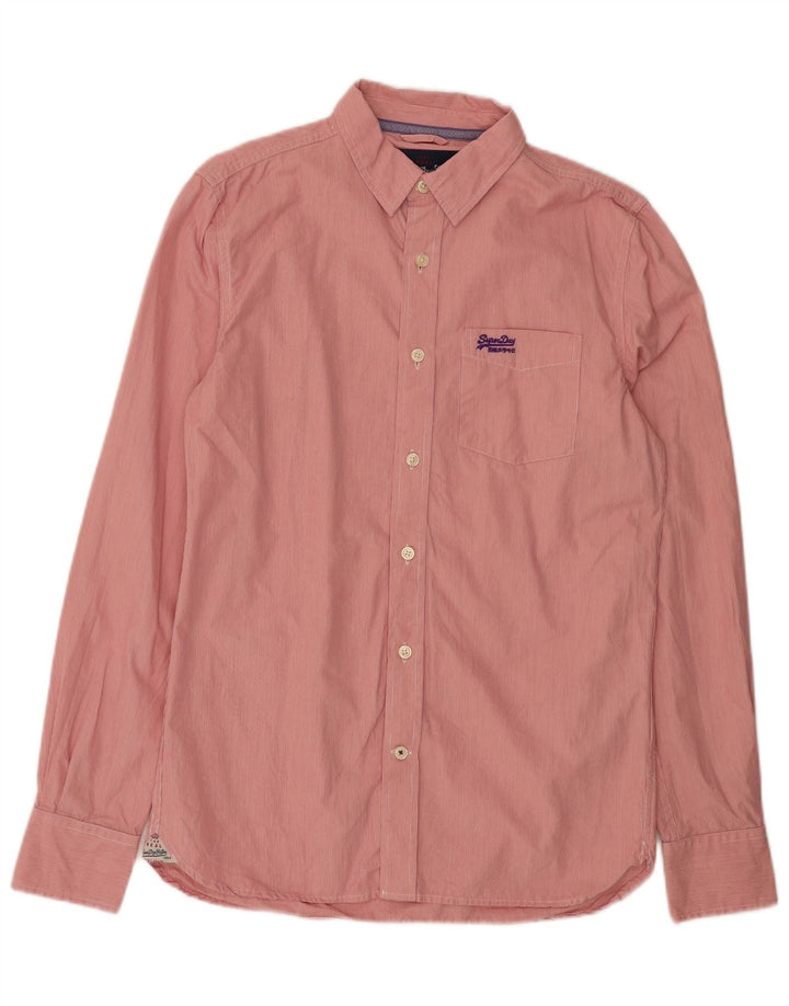 Camisa masculina SUPERDRY grande xadrez vermelho algodão