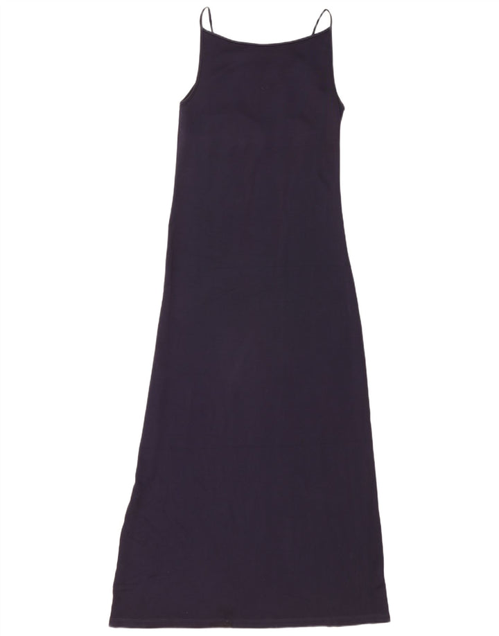 Max Mara Vestido maxi feminino UK 12 Viscose azul marinho médio