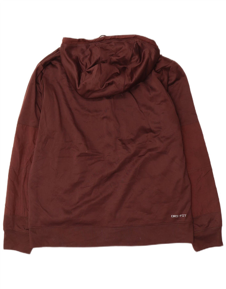 Suéter masculino Nike Dri Fit Zip com capuz grande poliéster marrom