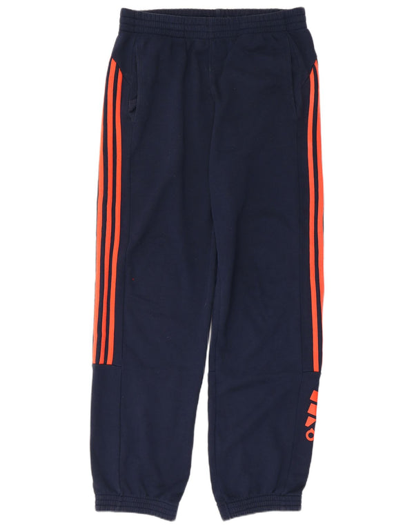 Adidas masculino gráfico calças de treino joggers médio azul marinho algodão