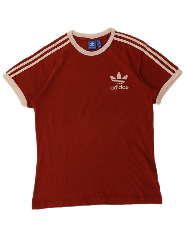Adidas Mens Camiseta Top Grande Algodão Borgonha