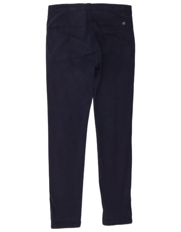 Zara Mens Slim Chino Calças EU 40 Médio W31 L31 Azul Marinho