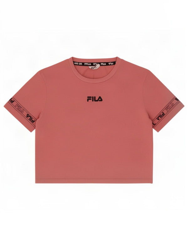 Camiseta feminina Fila Crop Graphic UK 12 algodão rosa médio