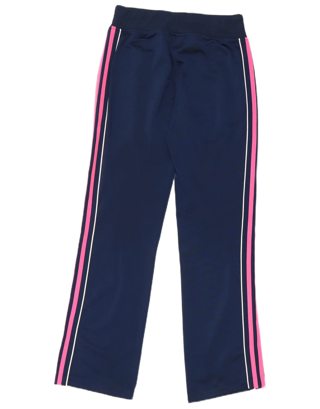 Calça de treino feminina Adidas UK 8 pequena azul marinho poliéster
