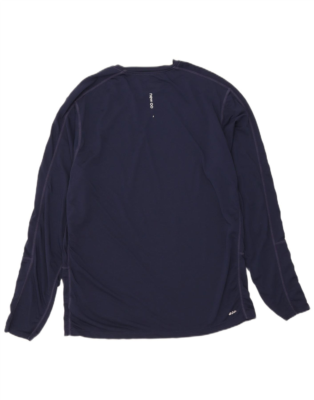 Top gráfico masculino New Balance manga comprida grande poliéster azul marinho