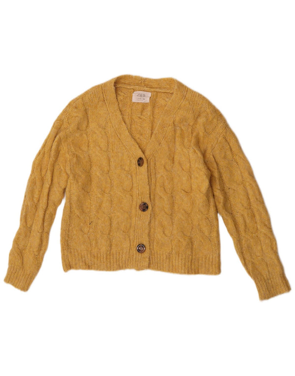 Suéter cardigã feminino Zara 11-12 anos acrílico amarelo