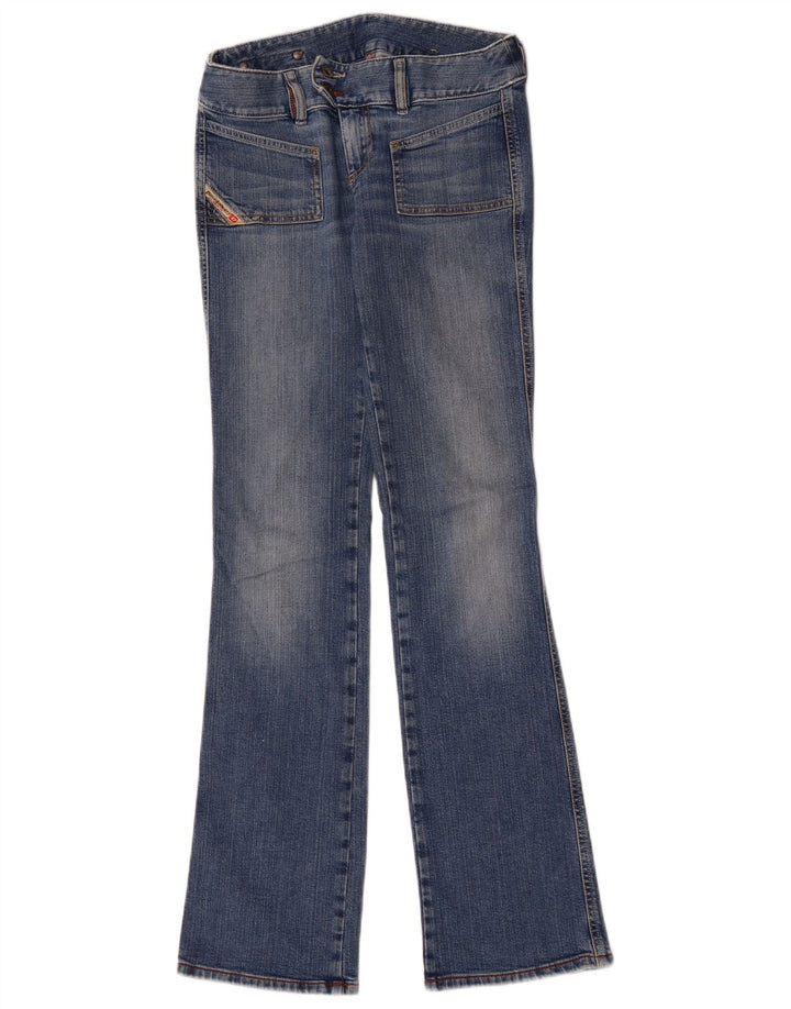Diesel feminino cintura baixa bootcut jeans W28 L33 azul algodão
