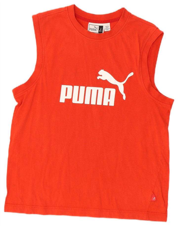 Puma Mens Graphic Vest Top Grande Algodão Vermelho