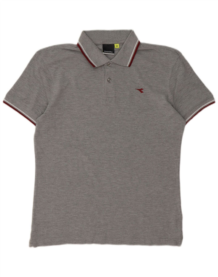 Camisa polo masculina Diadora Regular Fit algodão cinza médio