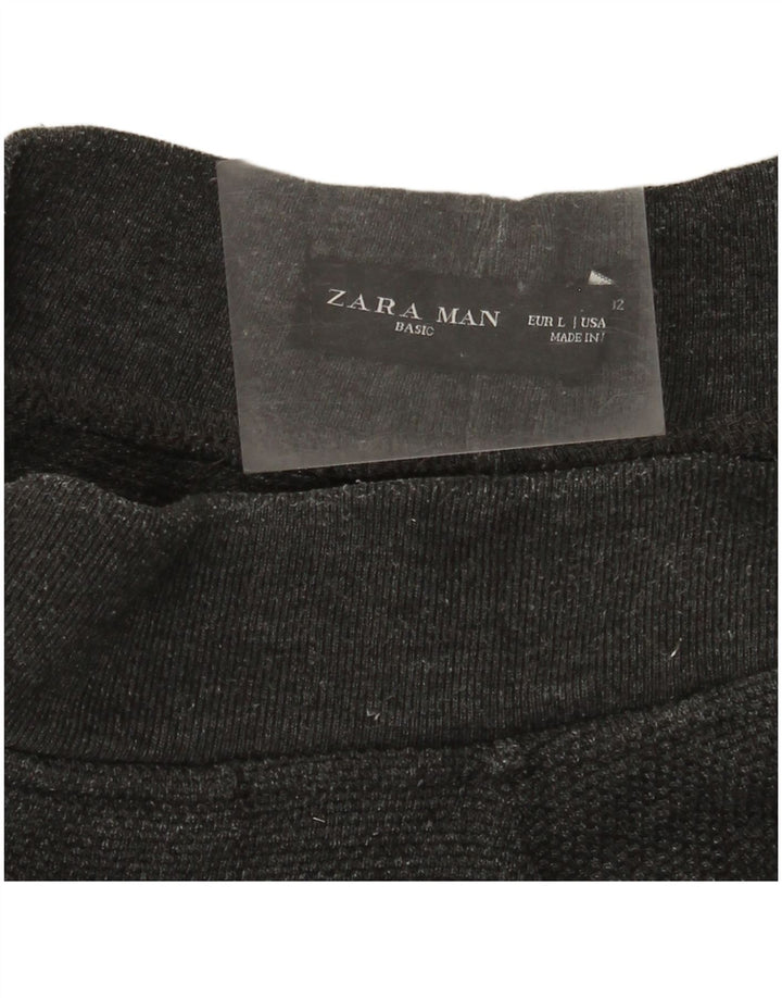 Zara Calça de treino masculina Joggers grande cinza