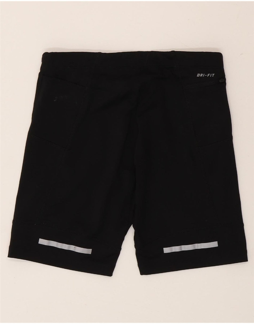 Shorts esportivos femininos Nike Dri Fit UK 12 médio preto colorblock poliéster