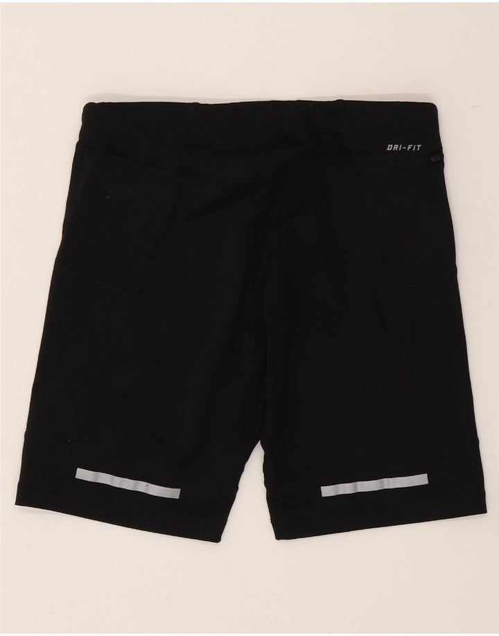 Shorts esportivos femininos Nike Dri Fit UK 12 médio preto colorblock poliéster