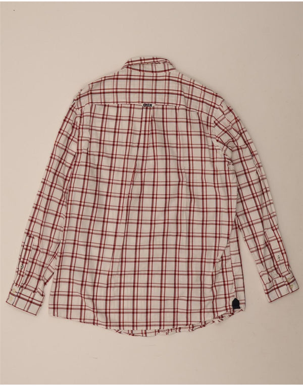 Camisa masculina clássica de ajuste da Crew Clothing XL algodão xadrez branco