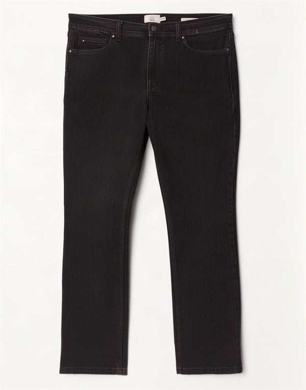 Calça jeans reta regular masculina Marks & Spencer W36 L31 algodão preto