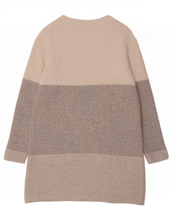 Vestido jumper feminino Zara UK 10 pequeno poliéster colorblock multicolorido