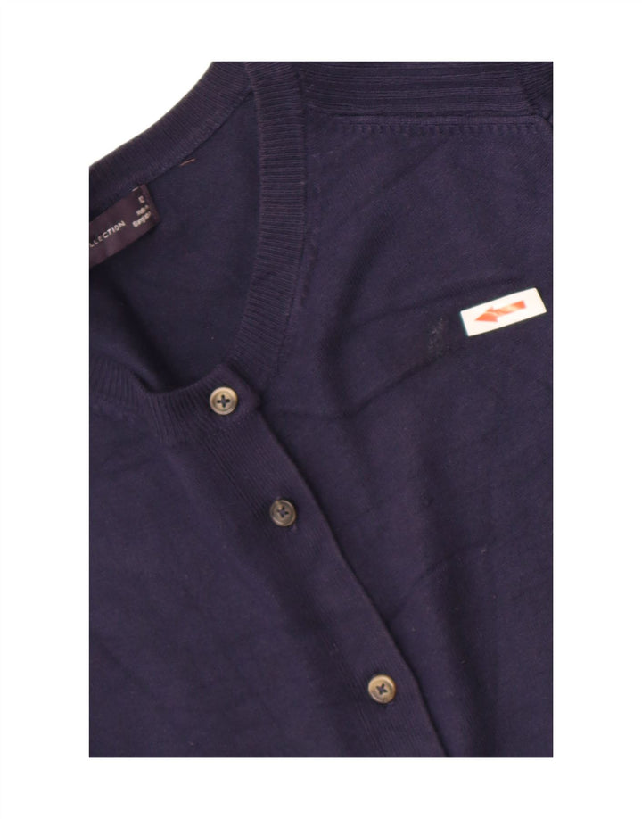 Suéter cardigã feminino Marks & Spencer UK 12 viscose azul marinho médio
