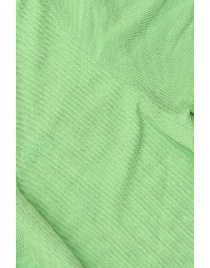 S.Oliver Camisa polo masculina de ajuste regular grande poliéster verde