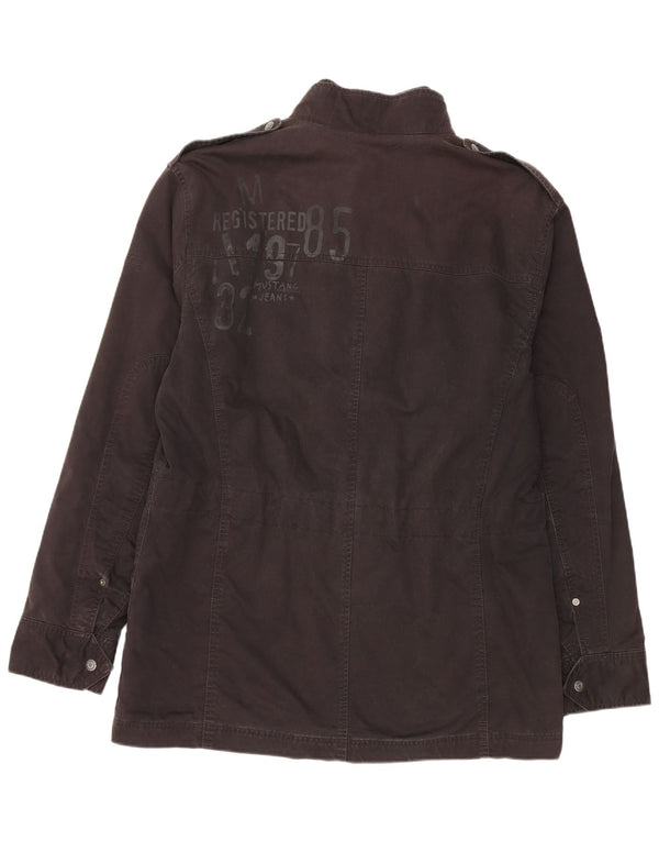 Jaqueta utilitária militar gráfica masculina Mustang UK 42 XL algodão preto