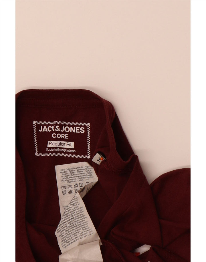JACK & JONES Mens Regular Fit Graphic T-Shirt Top XL Burgundy Cotton Vintage Jack & Jones and Second-Hand Jack & Jones from Messina Hembry 