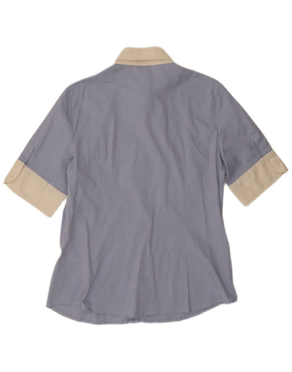 Camisa feminina de manga curta Henry Cottons IT 52 2XL azul colorblock algodão