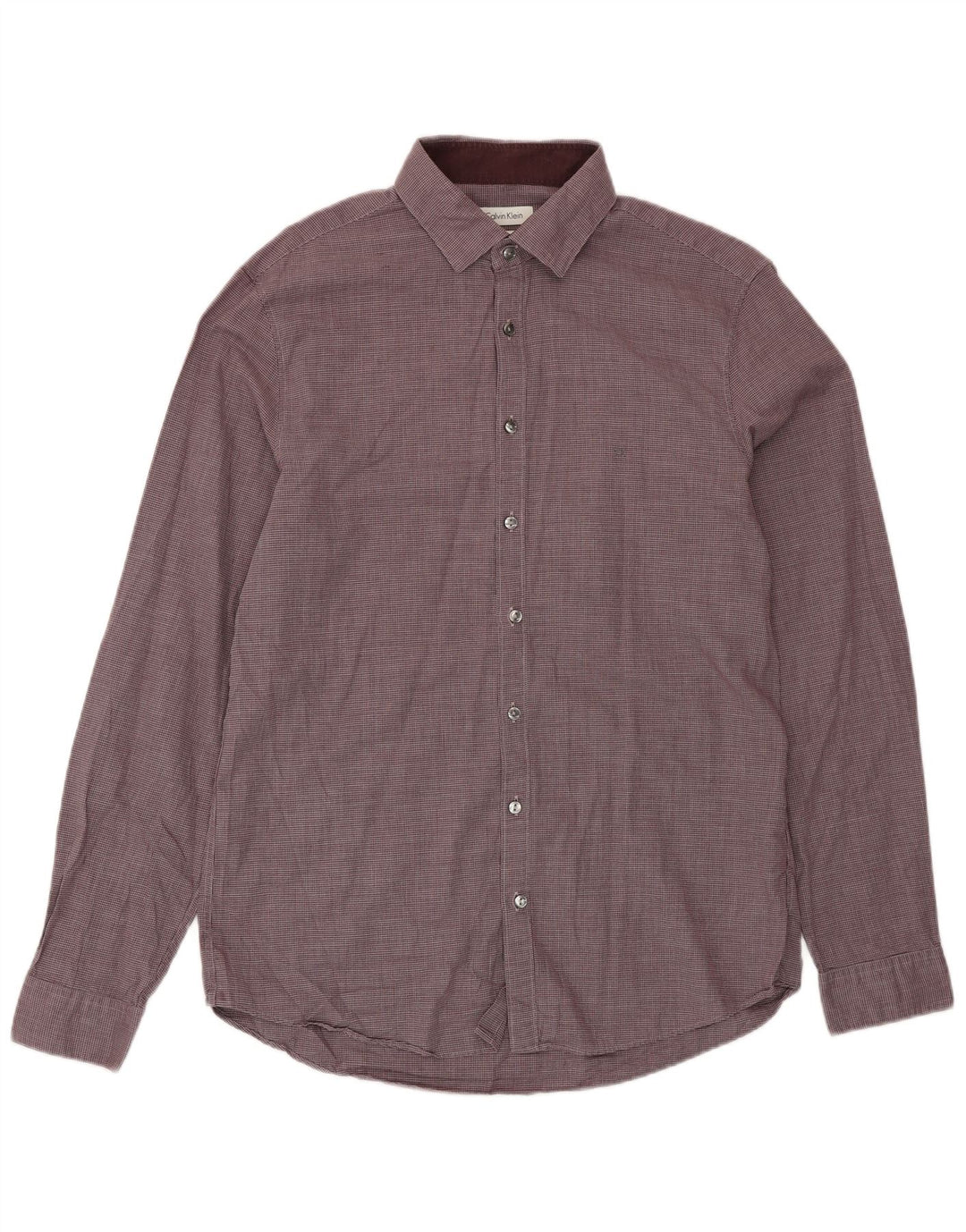 Camisa masculina CALVIN KLEIN Slim Fit tamanho 41 16 grande marrom houndstooth