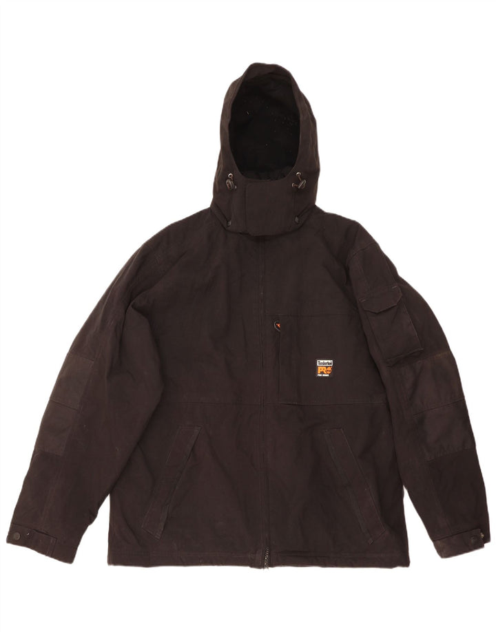 Jaqueta corta-vento masculina Timberland com capuz UK 40 grande poliamida preta