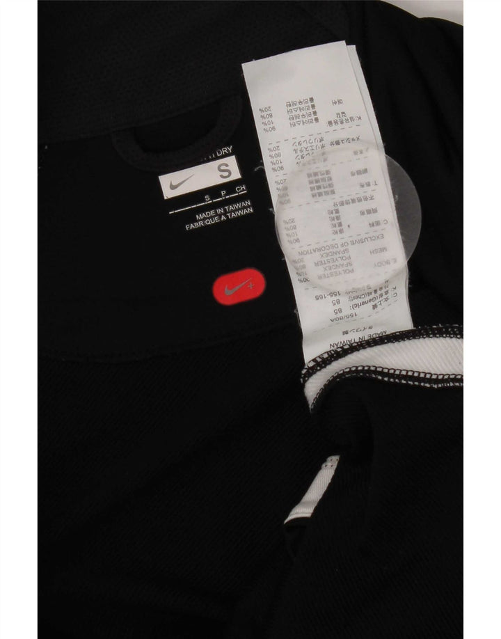 Nike Womens Tracksuit Top Jacket UK 10 Pequeno Preto Colourblock Poliéster