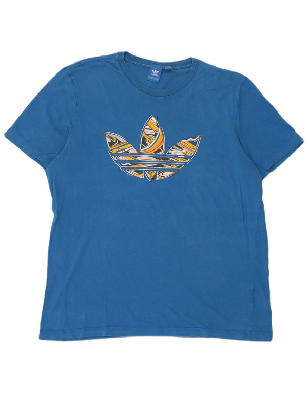 Adidas Camiseta Feminina Graphic Top UK 18 XL Azul Algodão