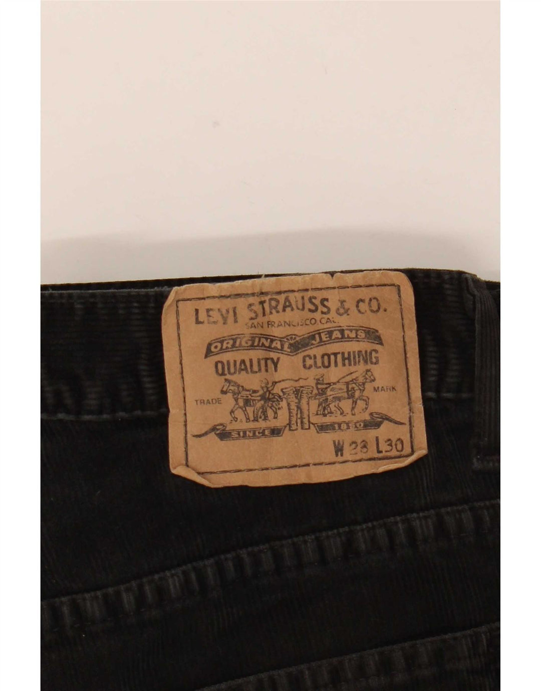 Calça feminina de veludo bootcut Levi's W28 L30 algodão preto