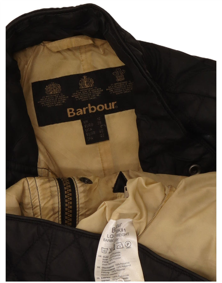 Jaqueta acolchoada feminina Barbour UK 12 poliamida preta média