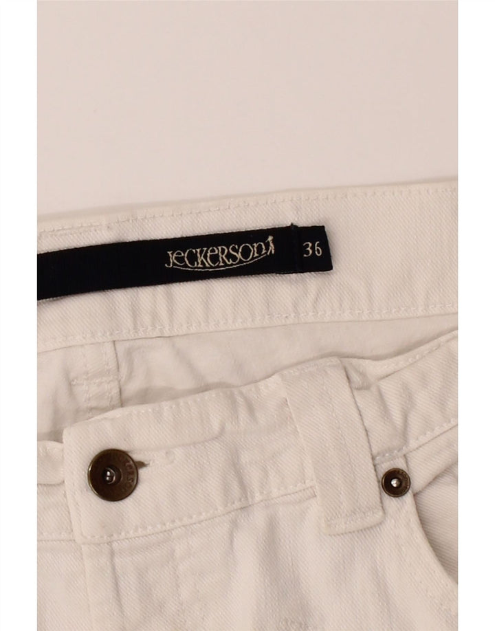 JECKERSON Mens Slim Casual Trousers W36 L32 White Cotton Vintage Jeckerson and Second-Hand Jeckerson from Messina Hembry 