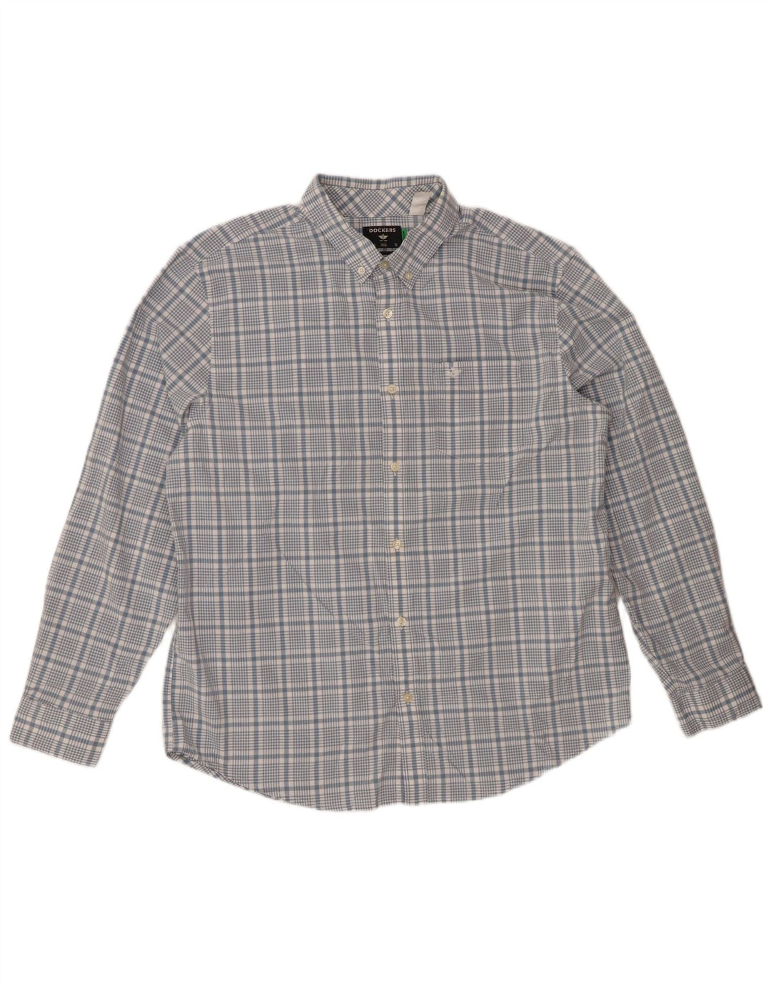 Camisa masculina DOCKERS Classic Fit XL algodão xadrez azul