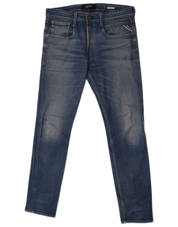 Replay Mens Anbass Slim Jeans W34 L32 Azul
