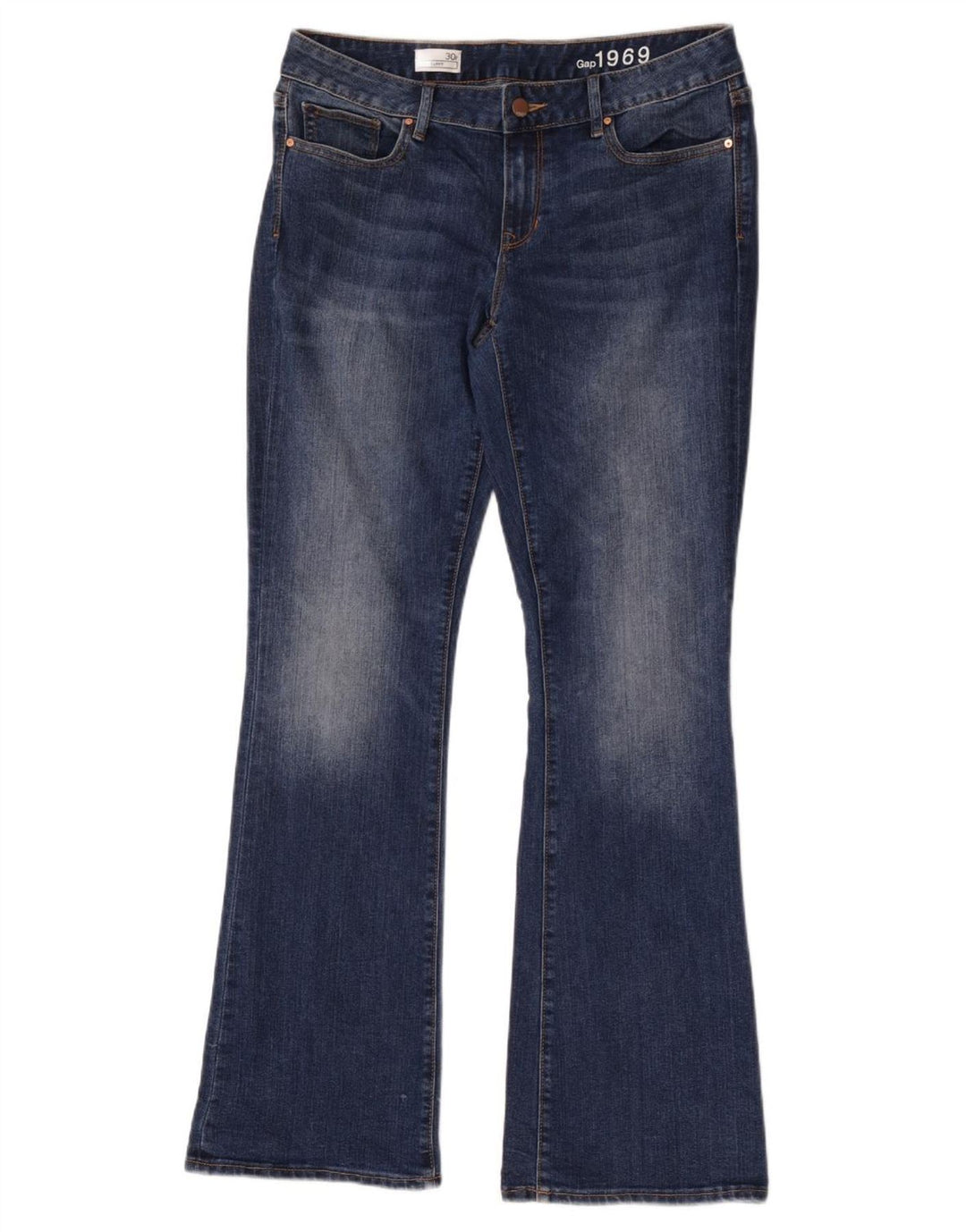 Calça jeans feminina Curvy Bootcut da Gap EUA 10 grande W30 L33 algodão azul