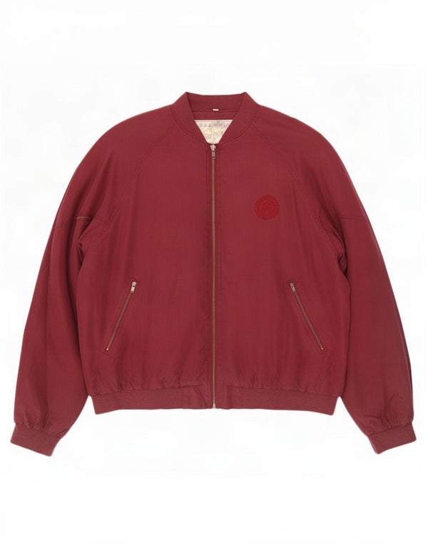 Jaqueta bomber masculina Al Bright UK 42 XL Borgonha Seda