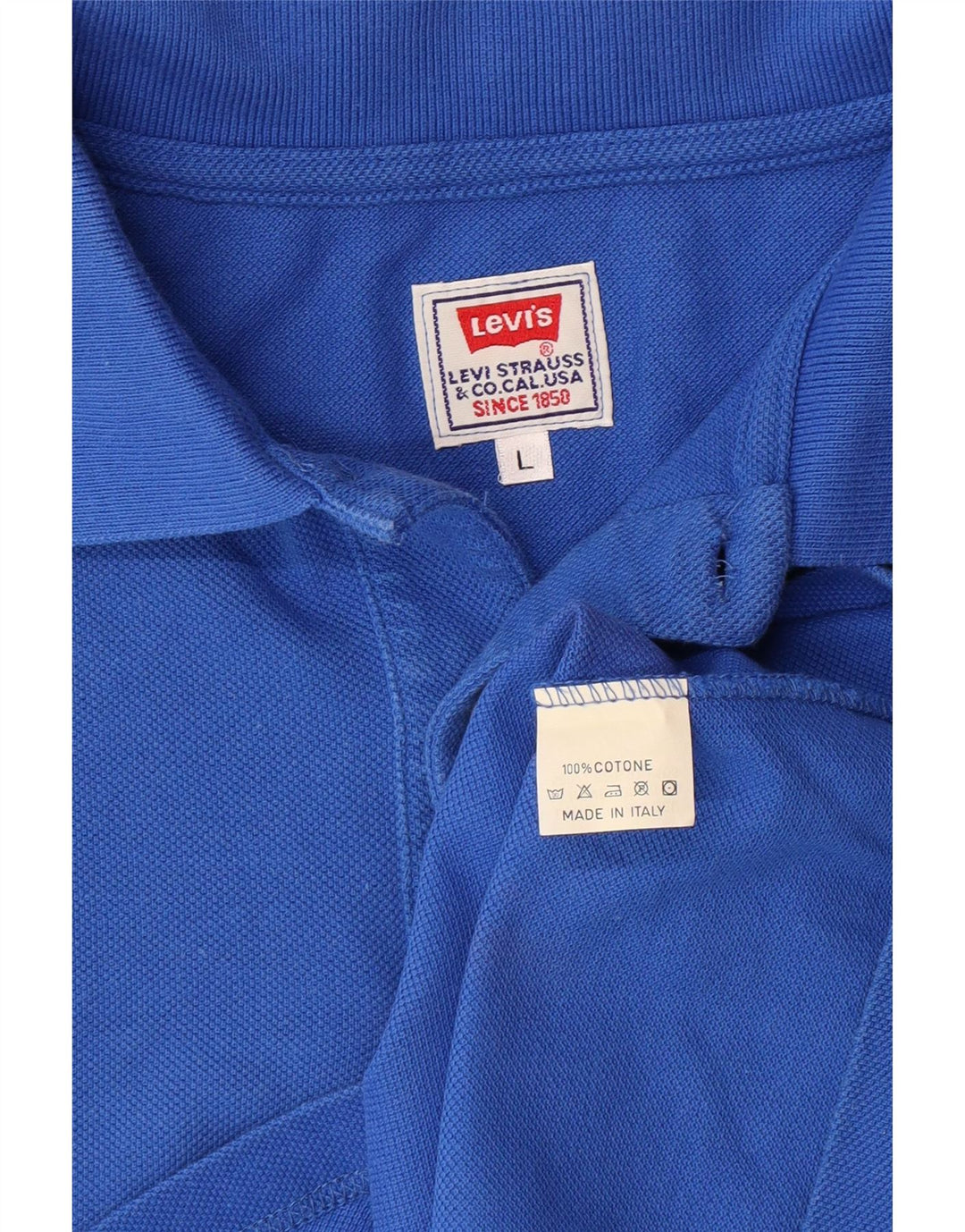 Camisa polo masculina LEVI'S grande algodão azul