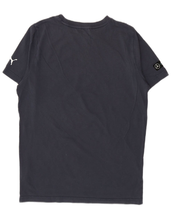 Puma Camiseta Masculina Graphic Top Pequeno Algodão Azul Marinho