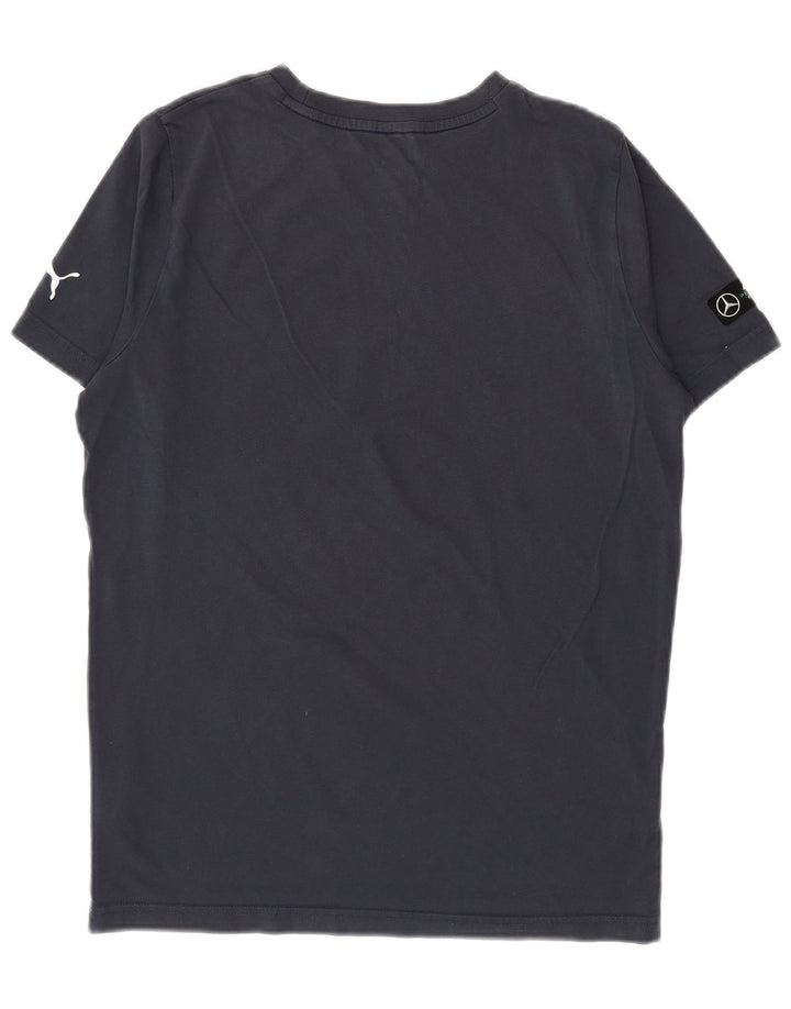 Puma Camiseta Masculina Graphic Top Pequeno Algodão Azul Marinho
