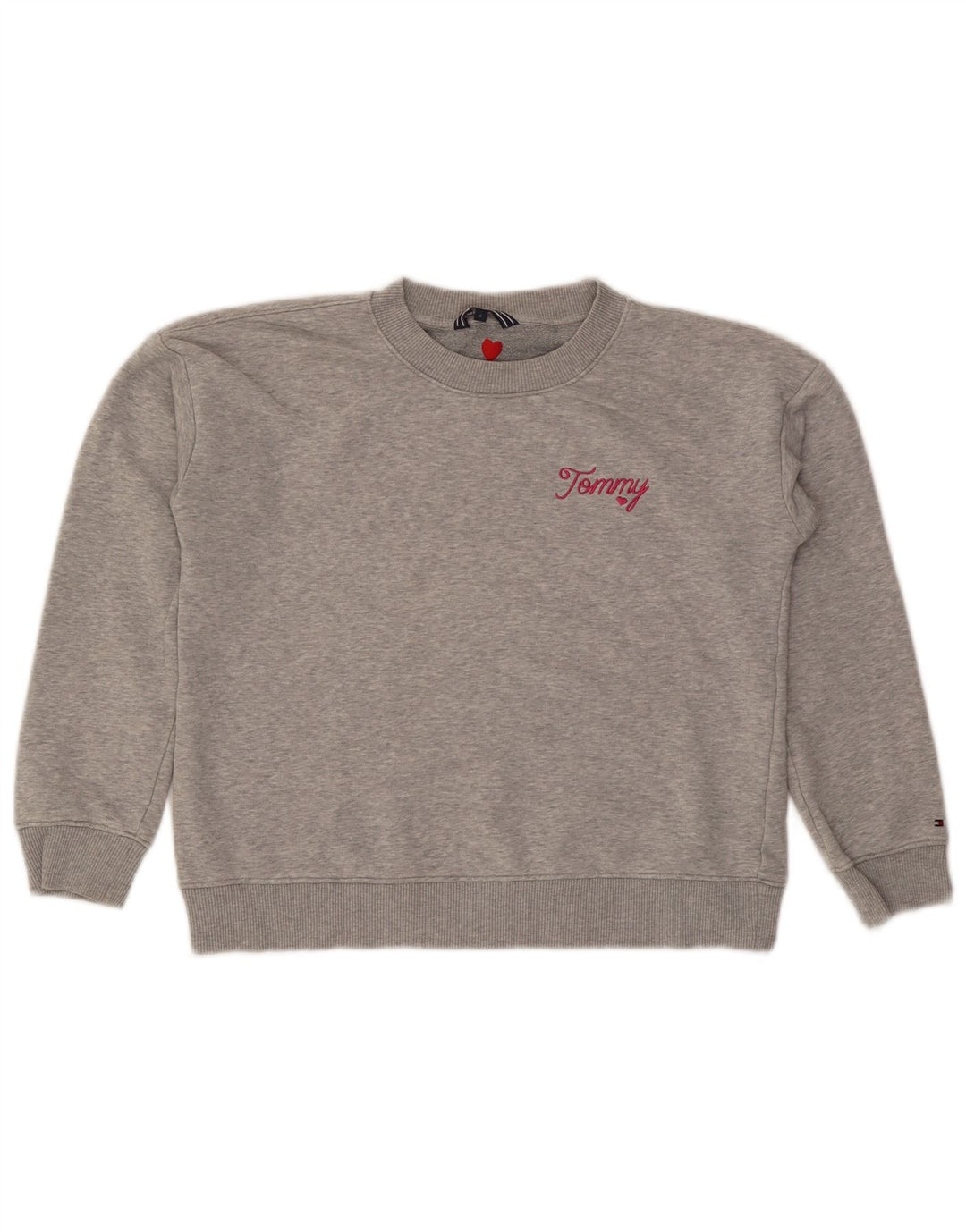 Suéter Tommy Hilfiger feminino cropped oversized Reino Unido 10 pequeno cinza