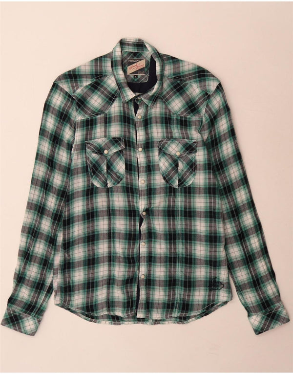 Camisa masculina de flanela Jack & Jones XL verde algodão xadrez
