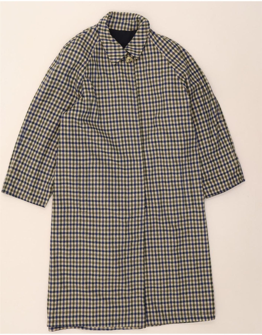 Sobretudo reversível feminino vintage IT 42 poliéster azul marinho médio