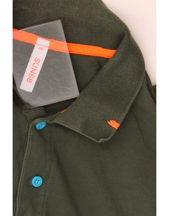 Camisa pólo gráfica masculina SUN68 3XL verde