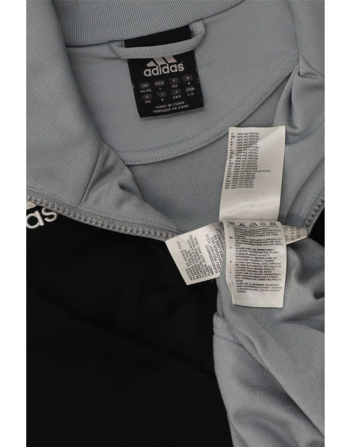 Adidas Mens Tracksuit Top Jacket IT 44/46 Grande Cinza Colorblock Poliéster
