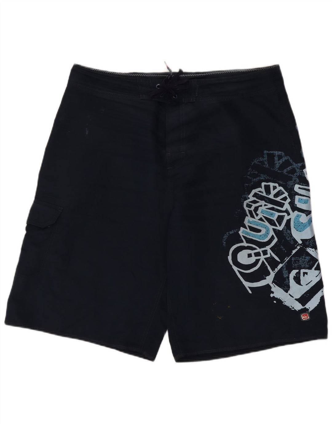 Quiksilver Calção de banho masculino gráfico grande poliéster azul marinho