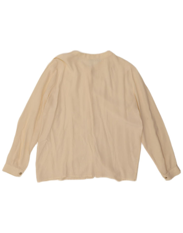 Blusa feminina vintage UK 14 seda branca média