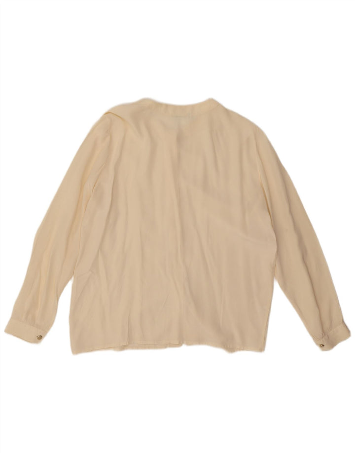 Blusa feminina vintage UK 14 seda branca média